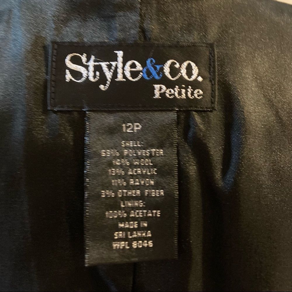 Style & Co blazer coat tweed wool blend metallic threads lined women’s size 12 - Picture 14 of 14